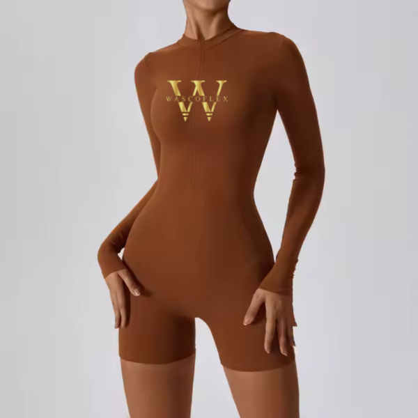 Wascoflex Women's High Collar Front Zip Sportswear Bodysuit with Tummy Control (Copy)