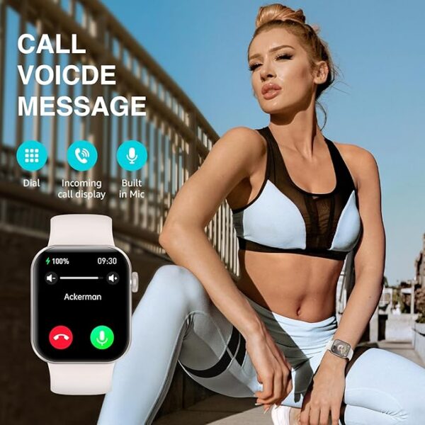 Smart Watch for Women Men Answer/Make Call,1.85"HD Screen Fitness tracker with Step Counter,140+ Sport Modes Smartwatch with Heart Rate Sleep Monitor,IP68 Waterproof Activity Tracker for Android iOS - Image 3