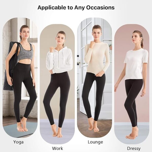 SINOPHANT High Waisted Leggings for Women, Buttery Soft Elastic Opaque Tummy Control Leggings,Plus Size Workout Gym Yoga Stretchy Pants - Image 2